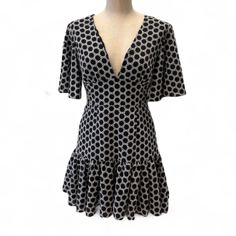 KEEPSAKE Black and White Patterned Mini Dress